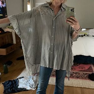 Anthropologie stripe blouse
